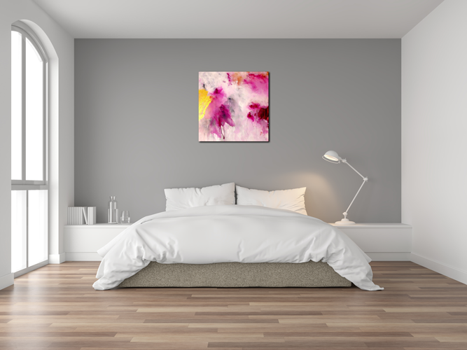 Handgemaltes Acrylbild auf Leinwand > Pink Sky