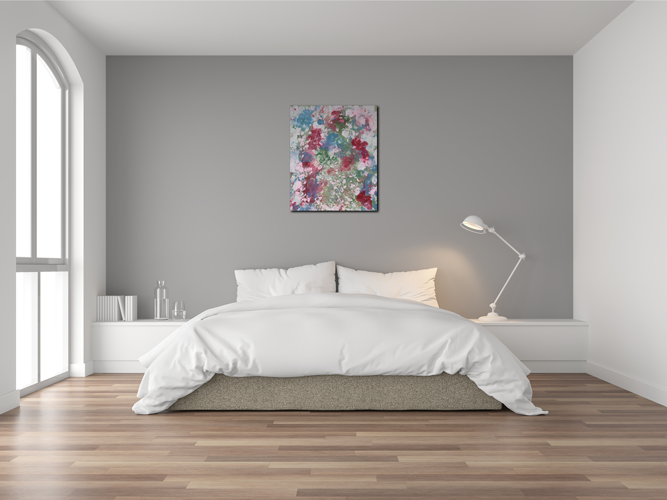 Handgemaltes Acrylbild auf Leinwand > Flower Meadow