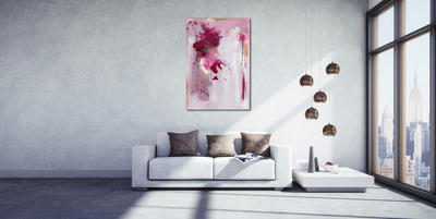 Handgemaltes Acrylbild auf Leinwand > Pastell Flower