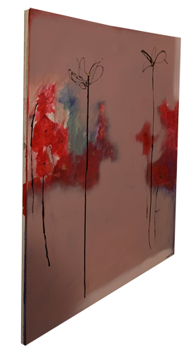 Handgemaltes Acrylbild auf Leinwand > Black Flowers