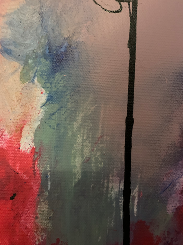 Handgemaltes Acrylbild auf Leinwand > Black Flowers
