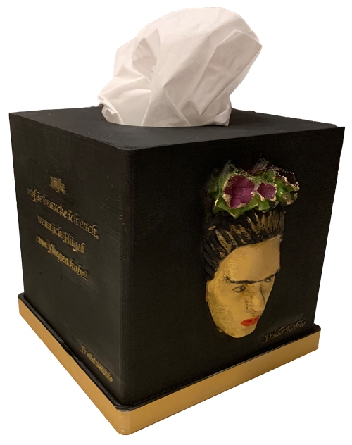 Kosmetiktücher Box > Frida Kahlo < black-gold