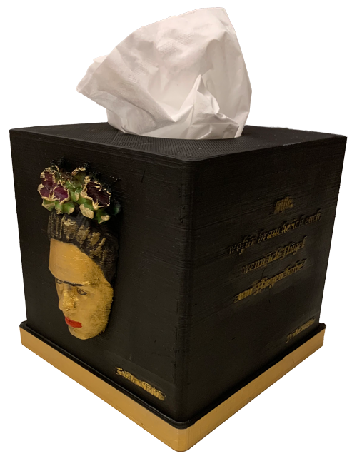 Kosmetiktücher Box > Frida Kahlo < black-gold