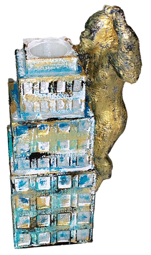Skulptur-Vase > King Kong < pale blue