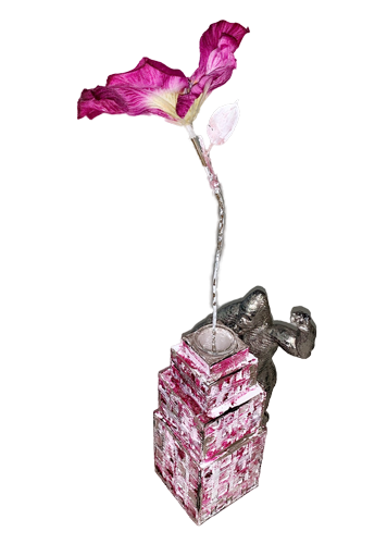 Skulptur-Vase > King Kong < silver